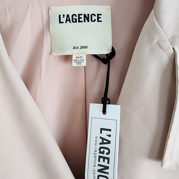 NWT L'Agence Elise Belted Trench Coat Dress - Sandwashed Petal Pink - Size XS - Picture 5 of 14